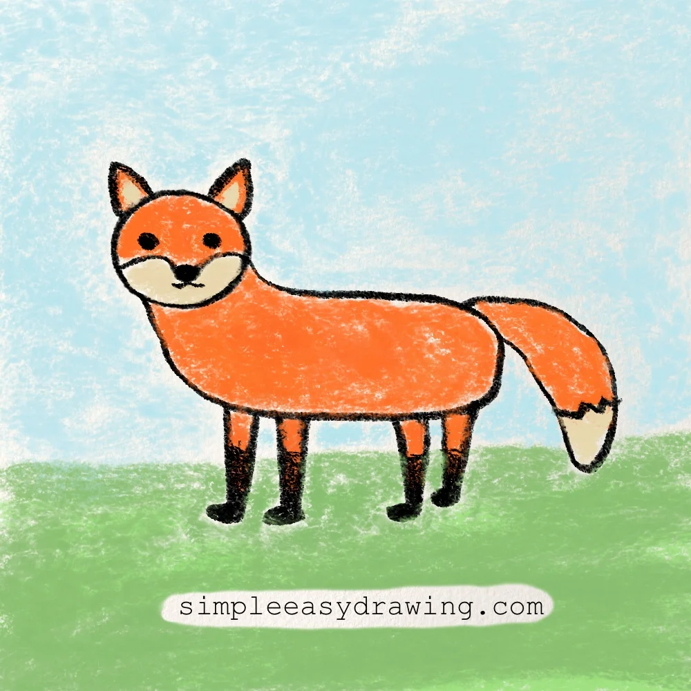 Fox drawing easy
