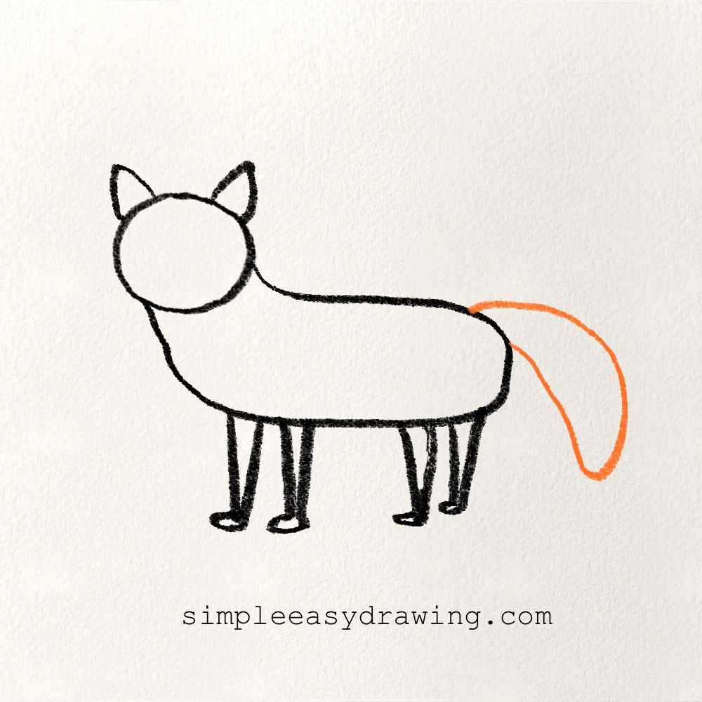 A fluffy curved tail added to the back of the fox