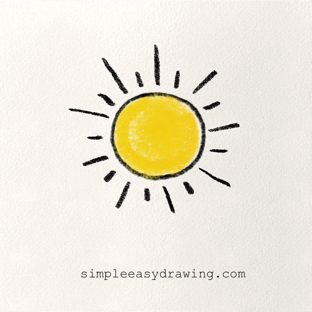 Sun drawing in color