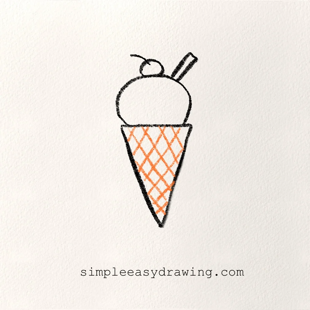 Add the waffle pattern to the cone.