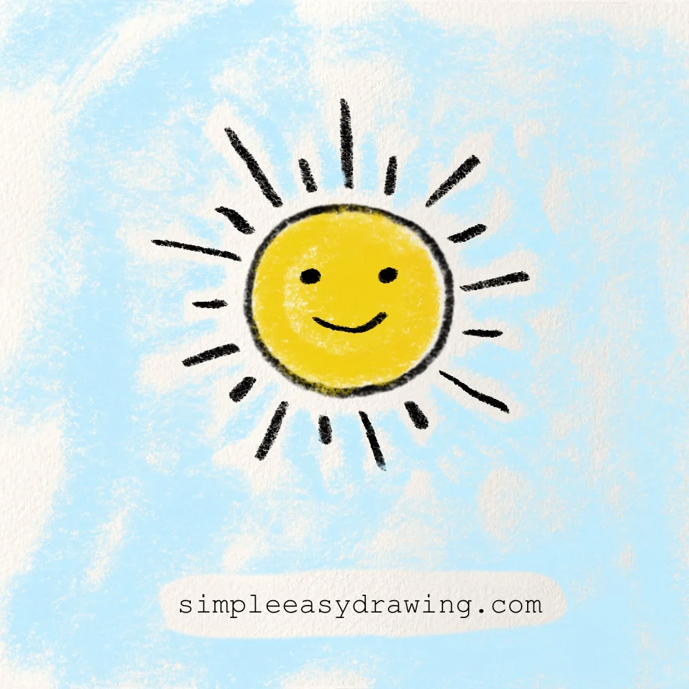 Simple Sun Drawing for Kids (Step by Step Tutorial)
