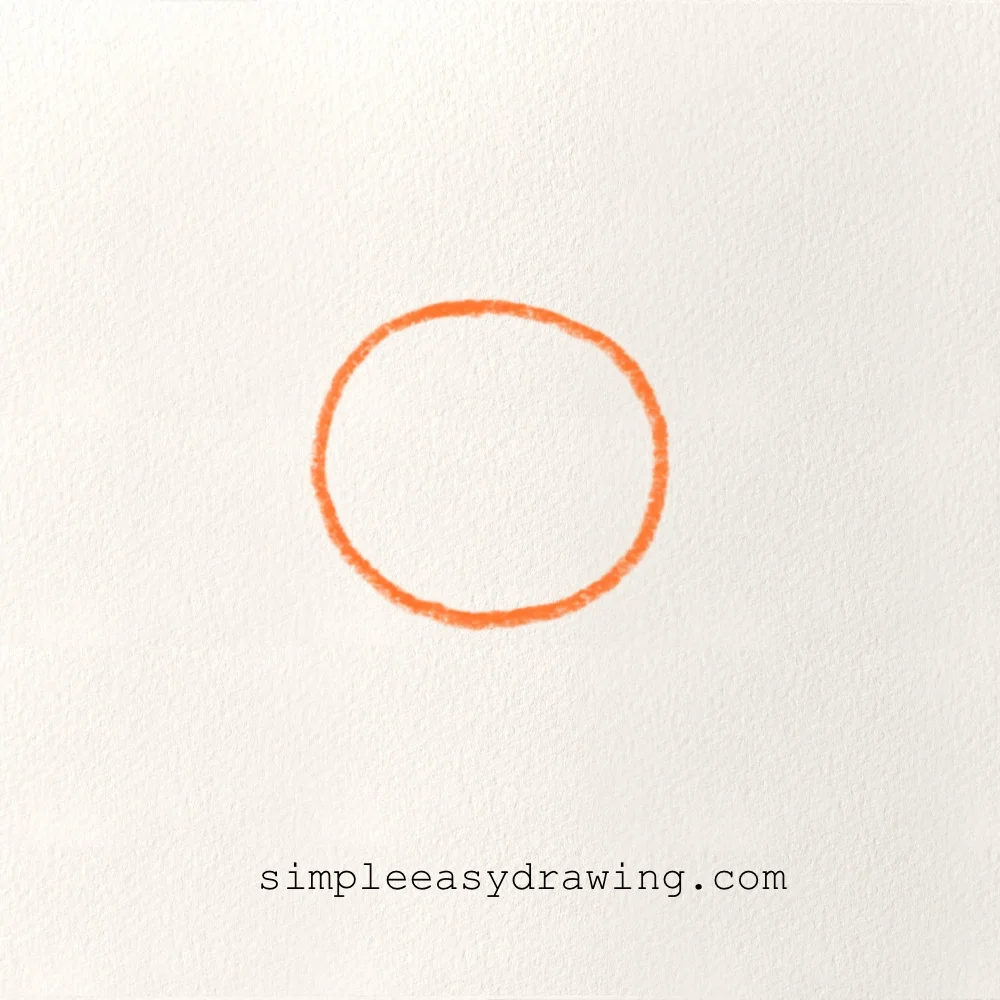 Draw a simple circle to start your sun drawing.