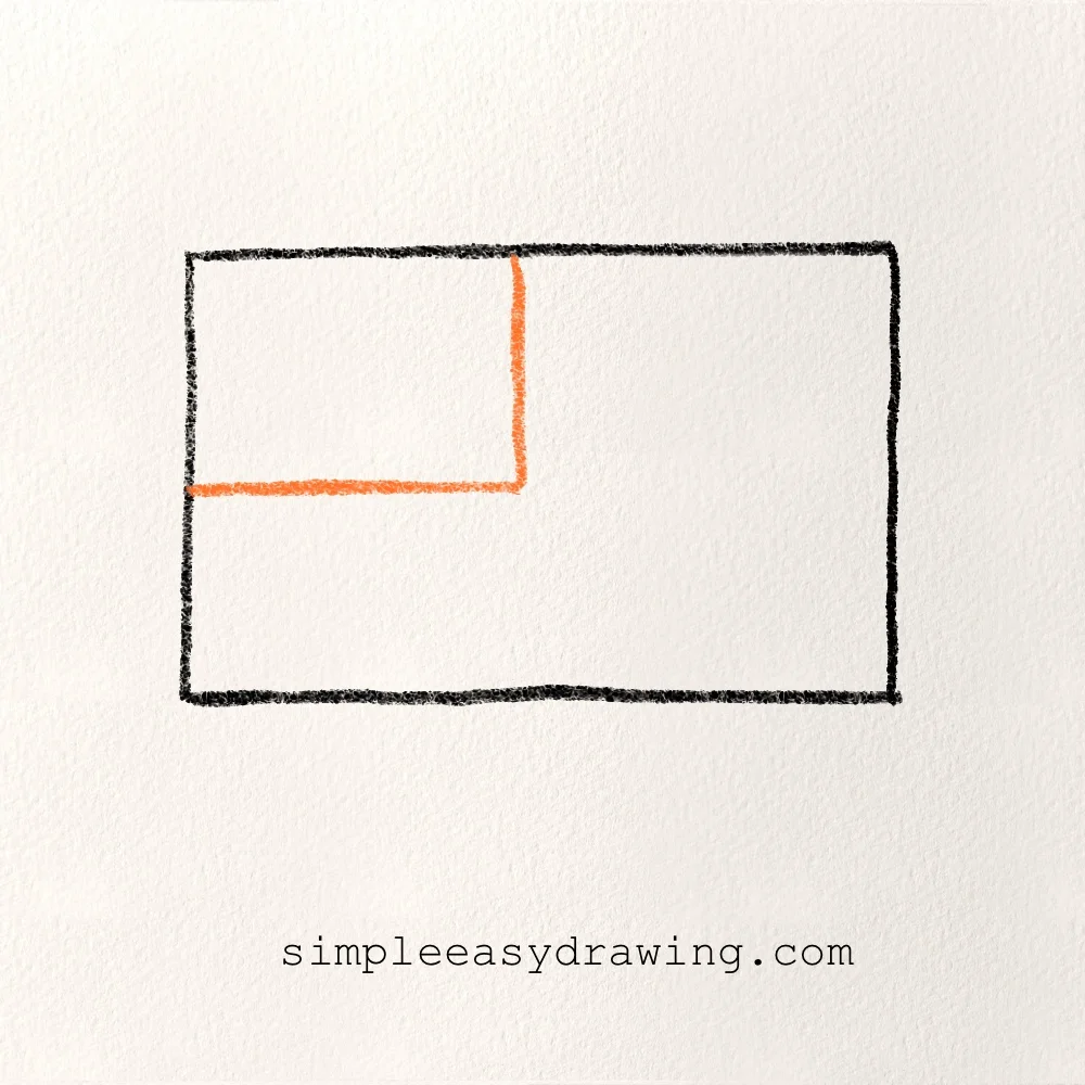 Draw the Union in the top left corner of the American flag.