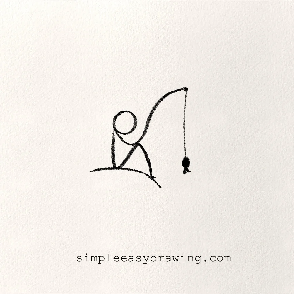 Stickman fishing drawing