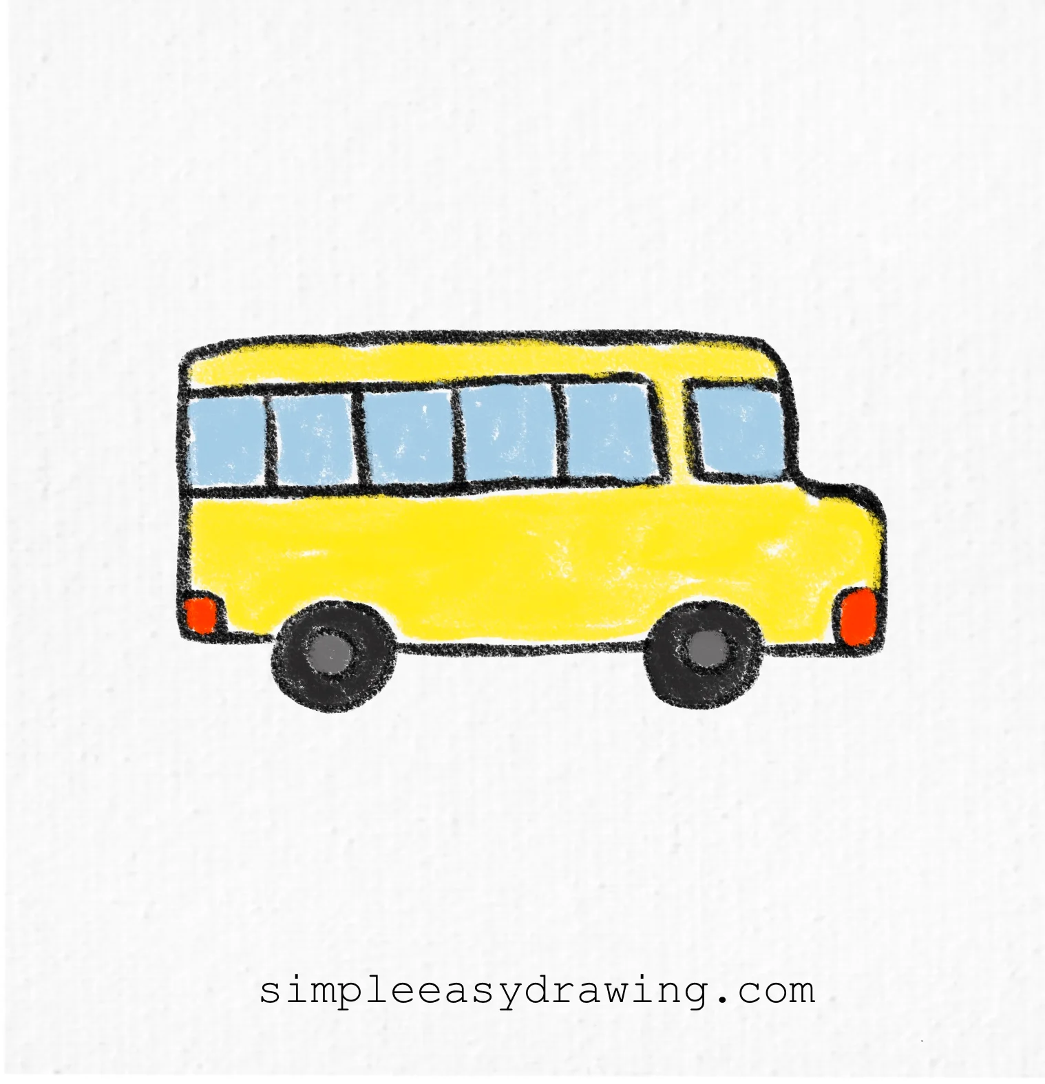 School bus drawing in color