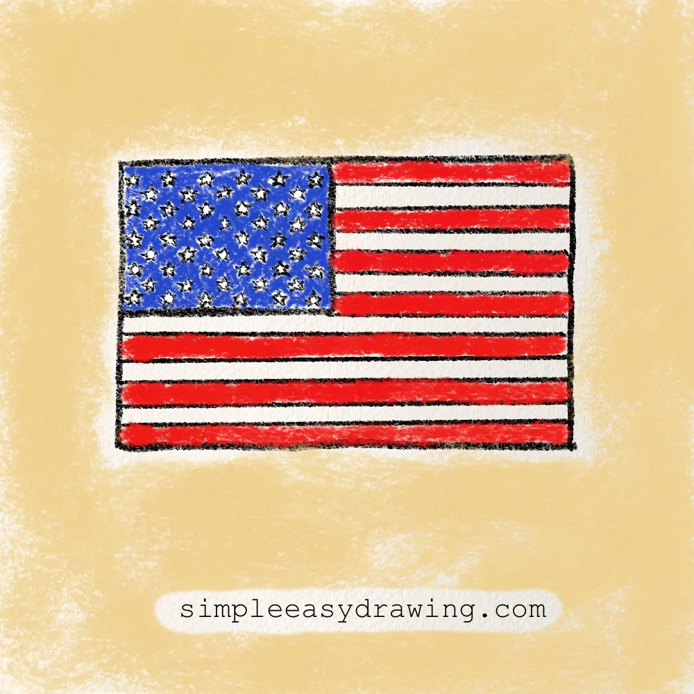 usa flag drawing