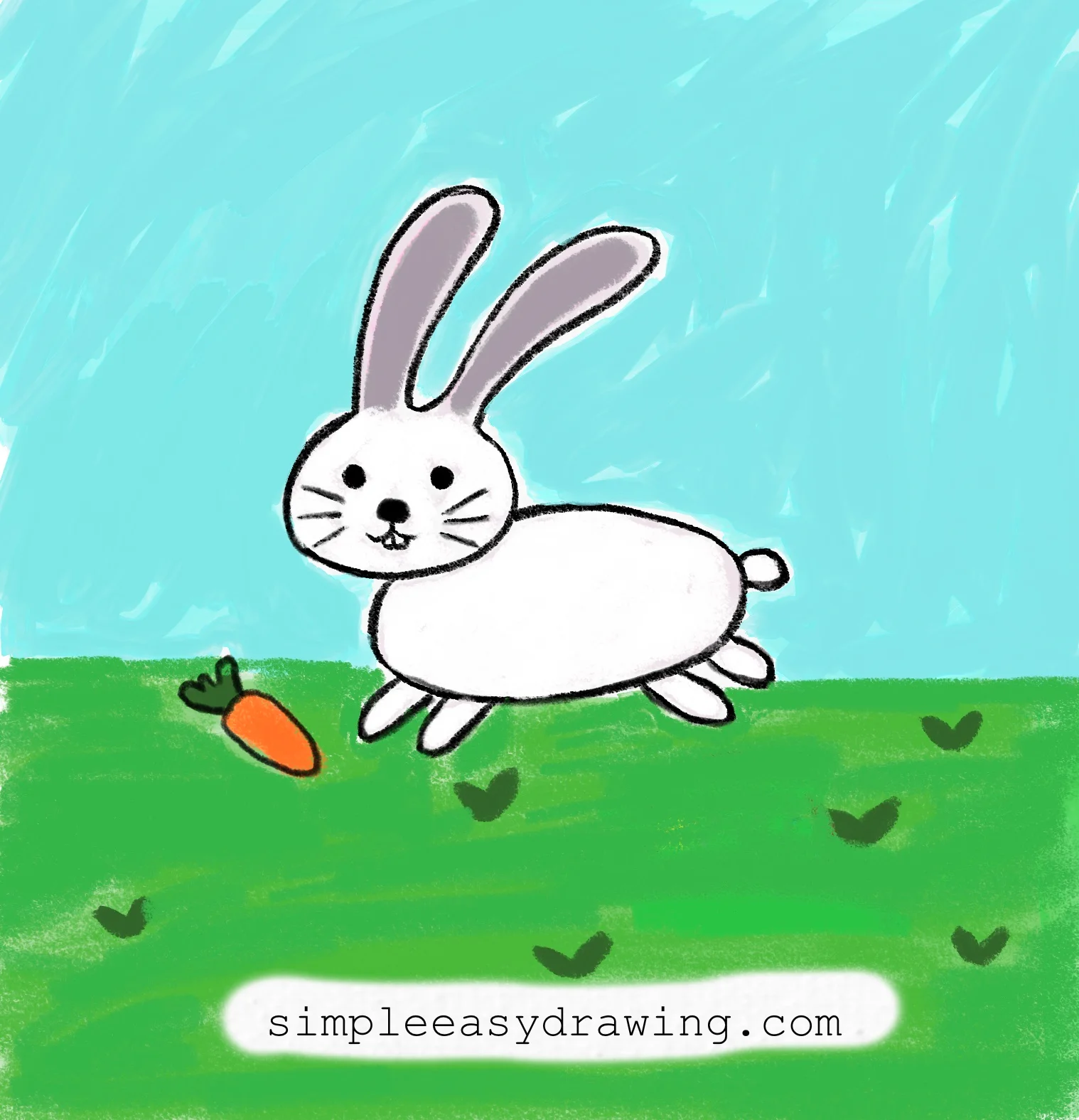 Easy bunny drawing