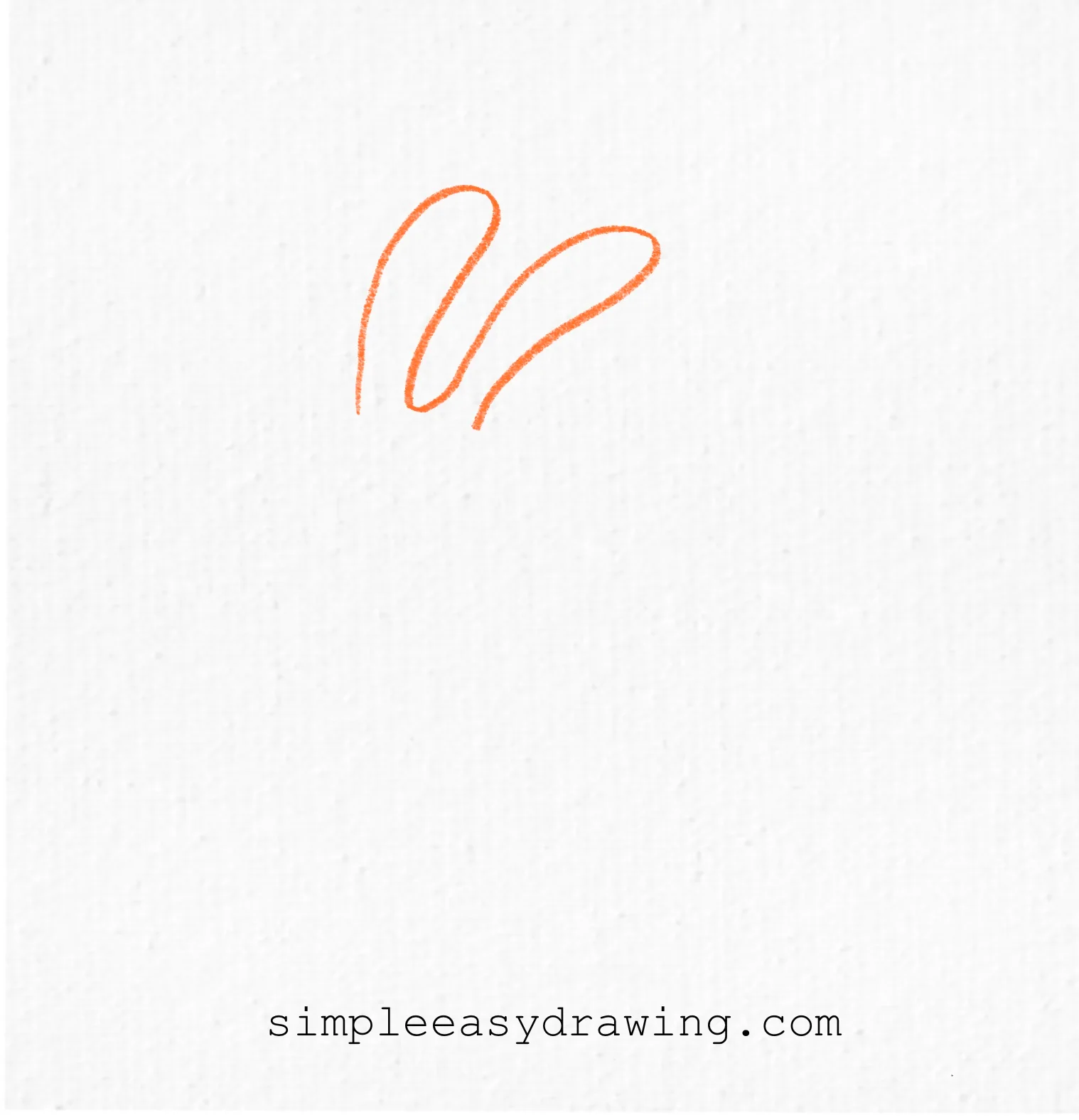 Draw two long bunny ears with rounded tips using simple curved lines.