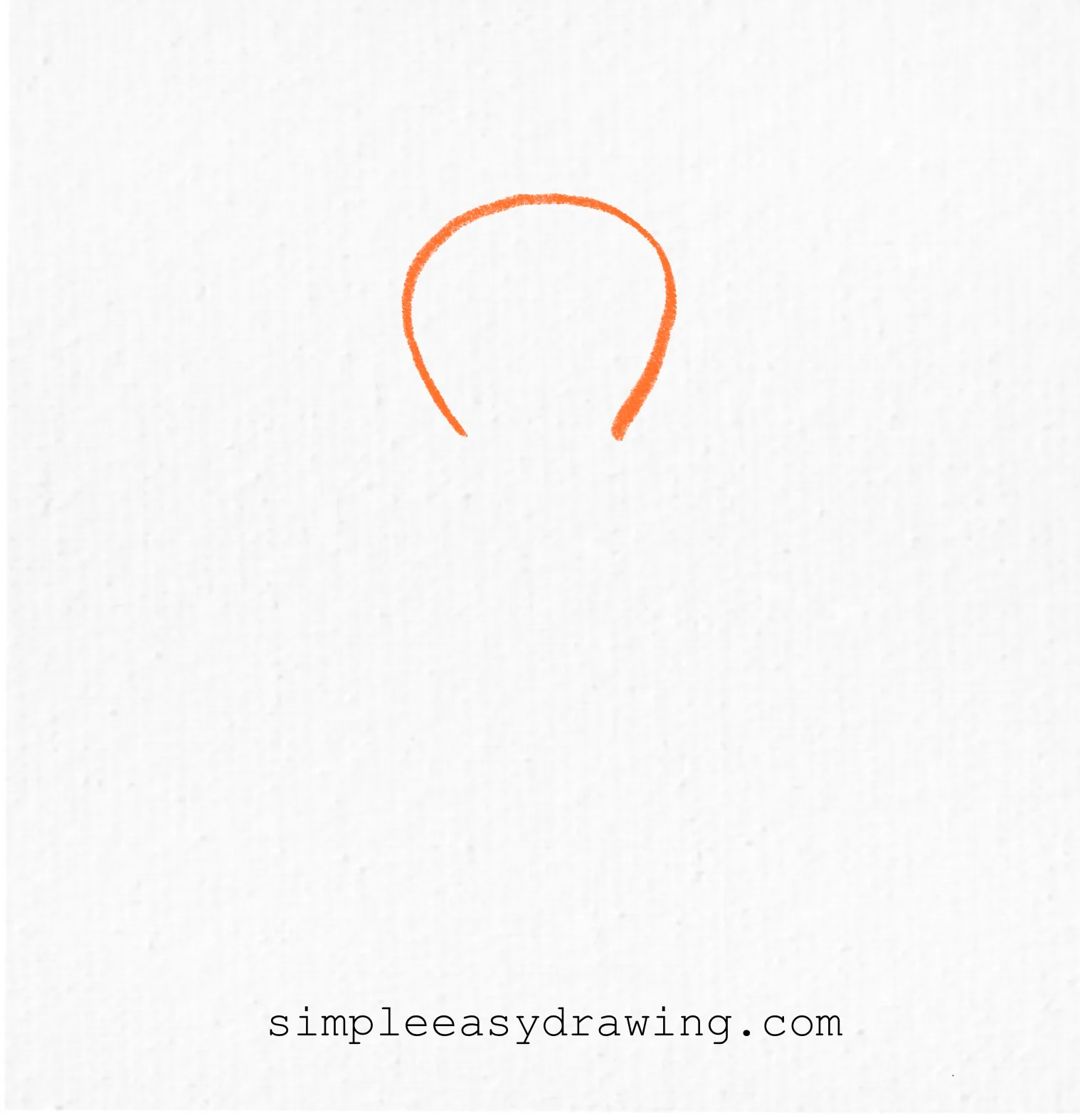 Simple curved outline showing how to draw the octopus's rounded head.