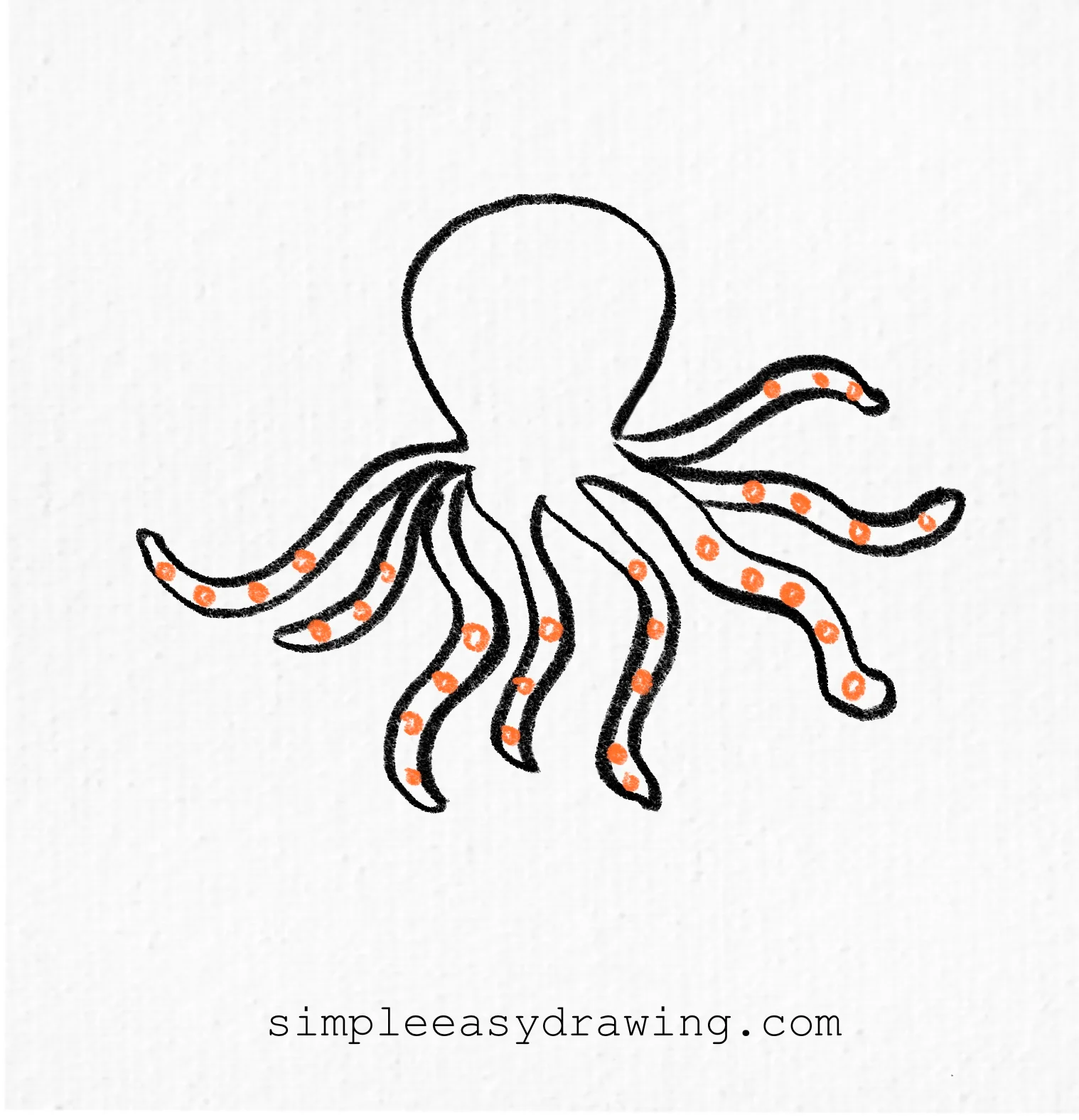 Octopus tentacles drawn with small suction cups added along the arms.