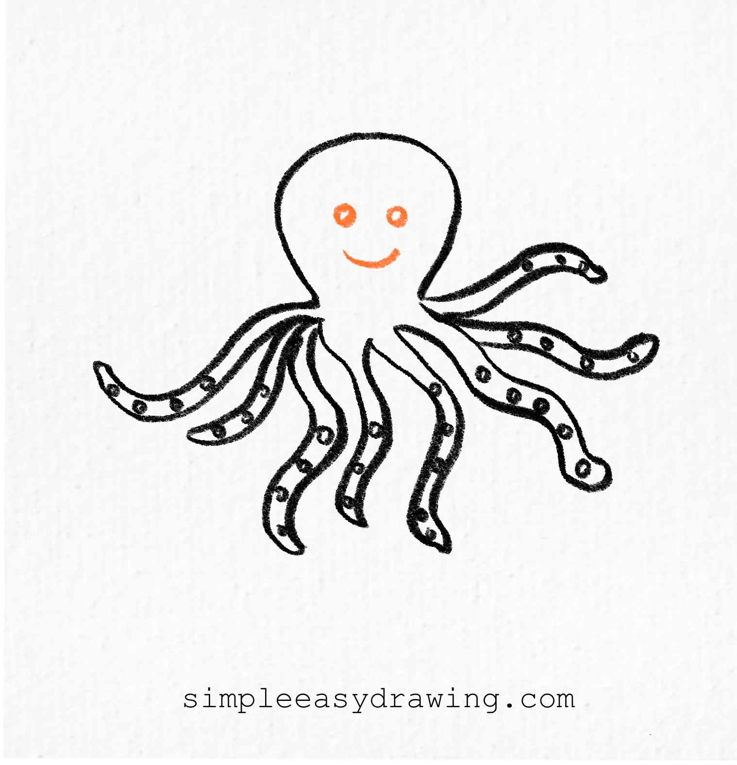 Simple octopus drawing with face