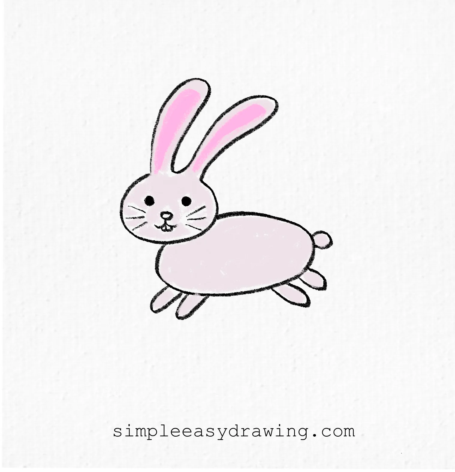 Rabbit drawing with pink ears