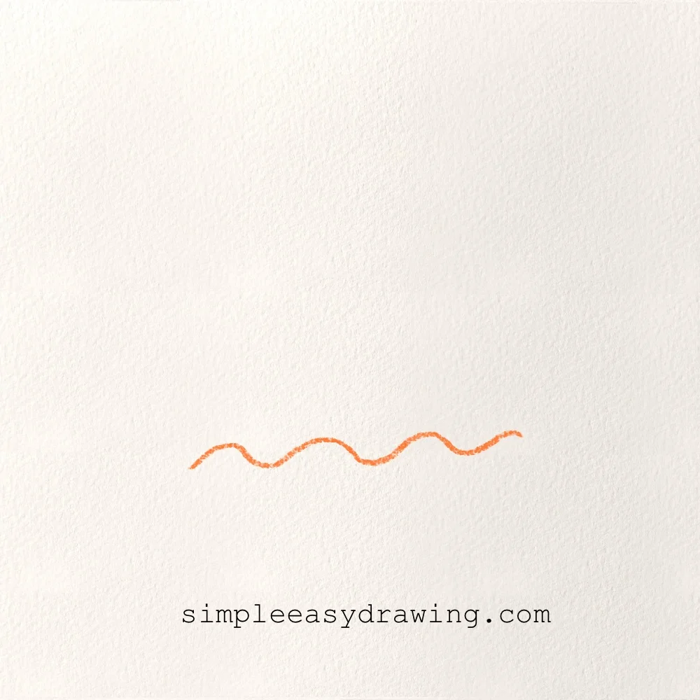 Beginning a simple ghost drawing with a wavy line for the bottom.