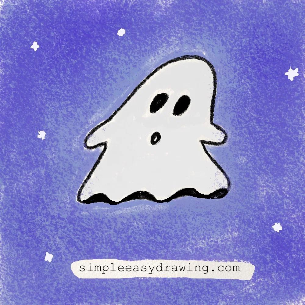 halloween floating ghost drawing