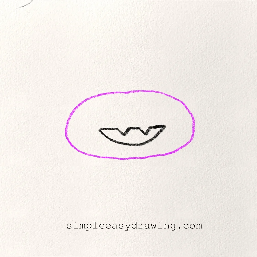 Drawing the large rounded outer shape of the pumpkin.