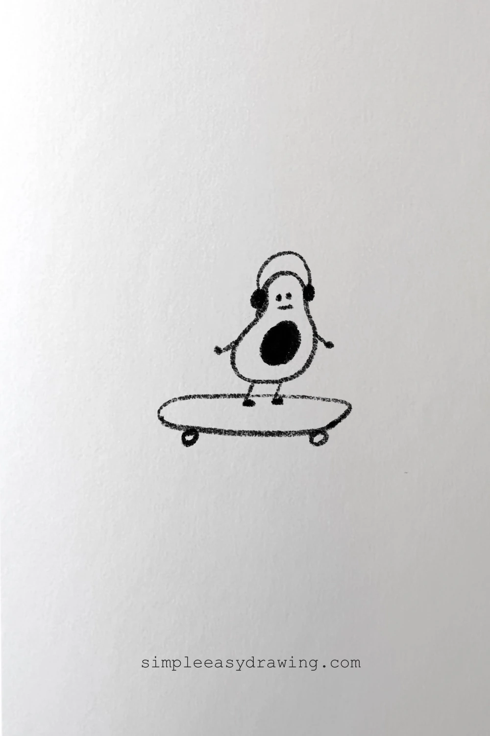 Avocado skating drawing