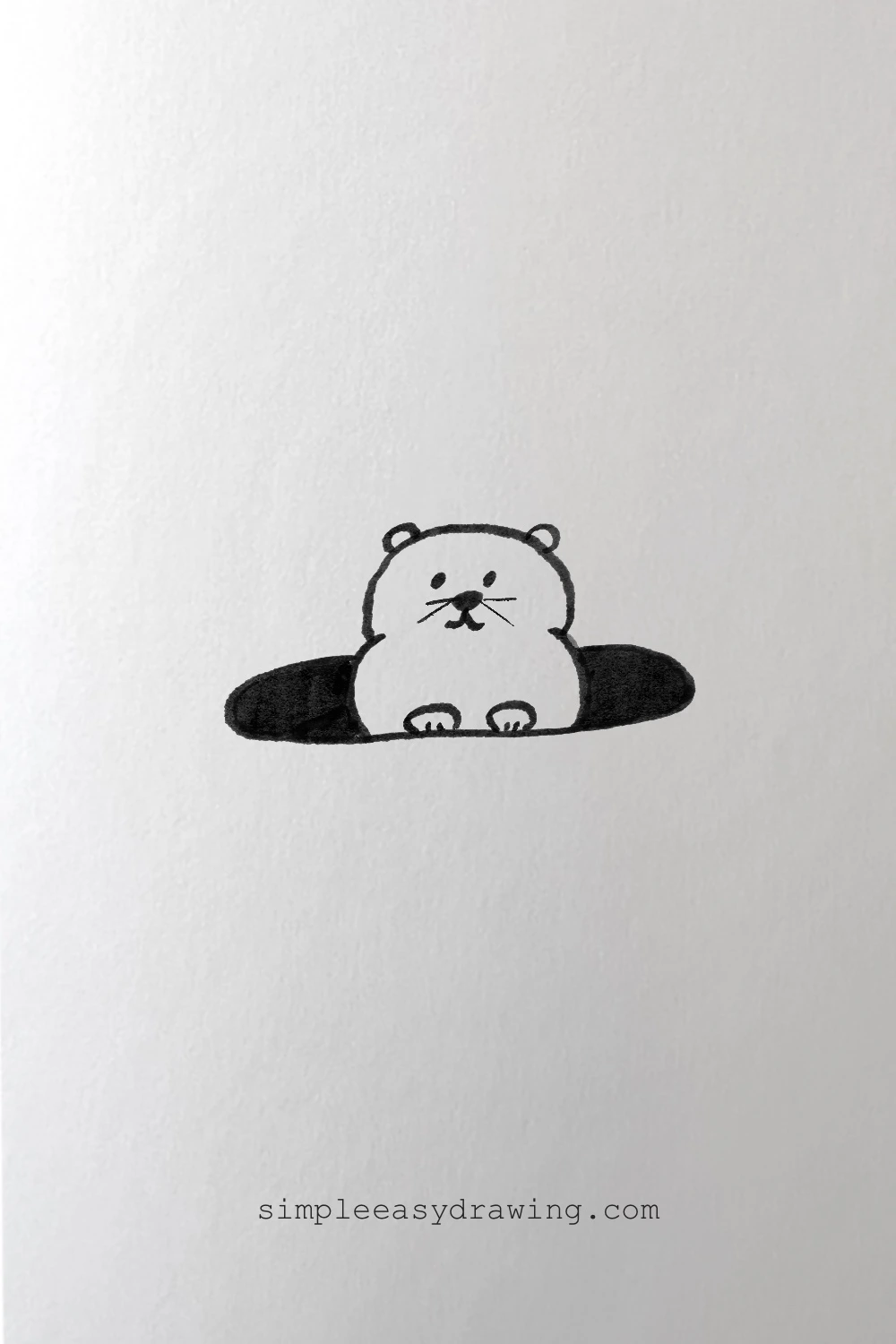 Peeking beaver drawing