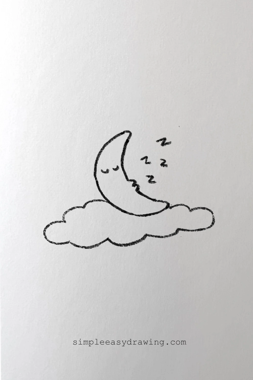 Sleepy moon drawing
