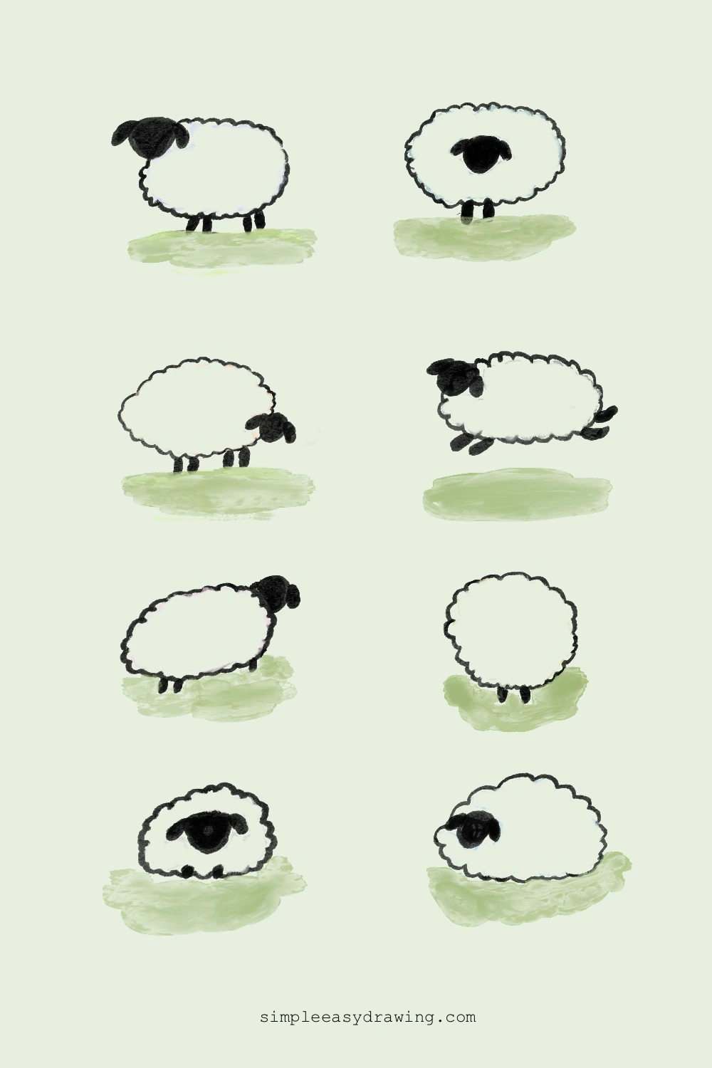8 simple sheep drawing ideas