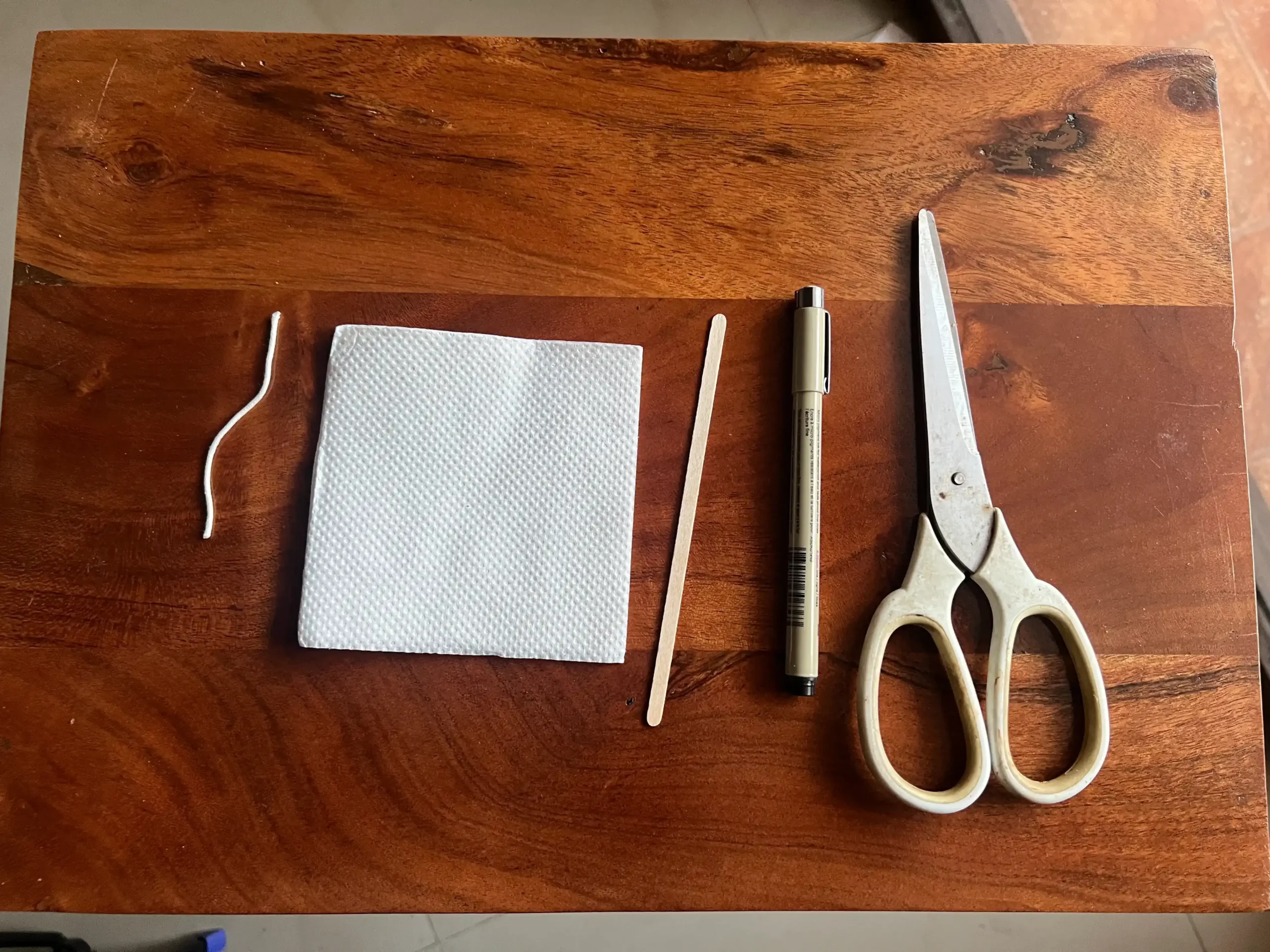 Supplies for making halloween tissue ghost