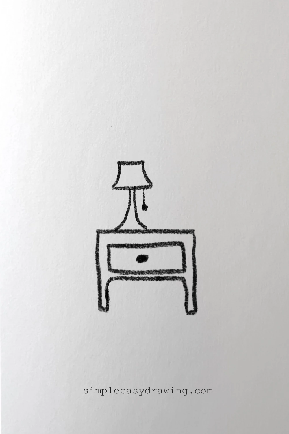 Lamp on nightstand drawing