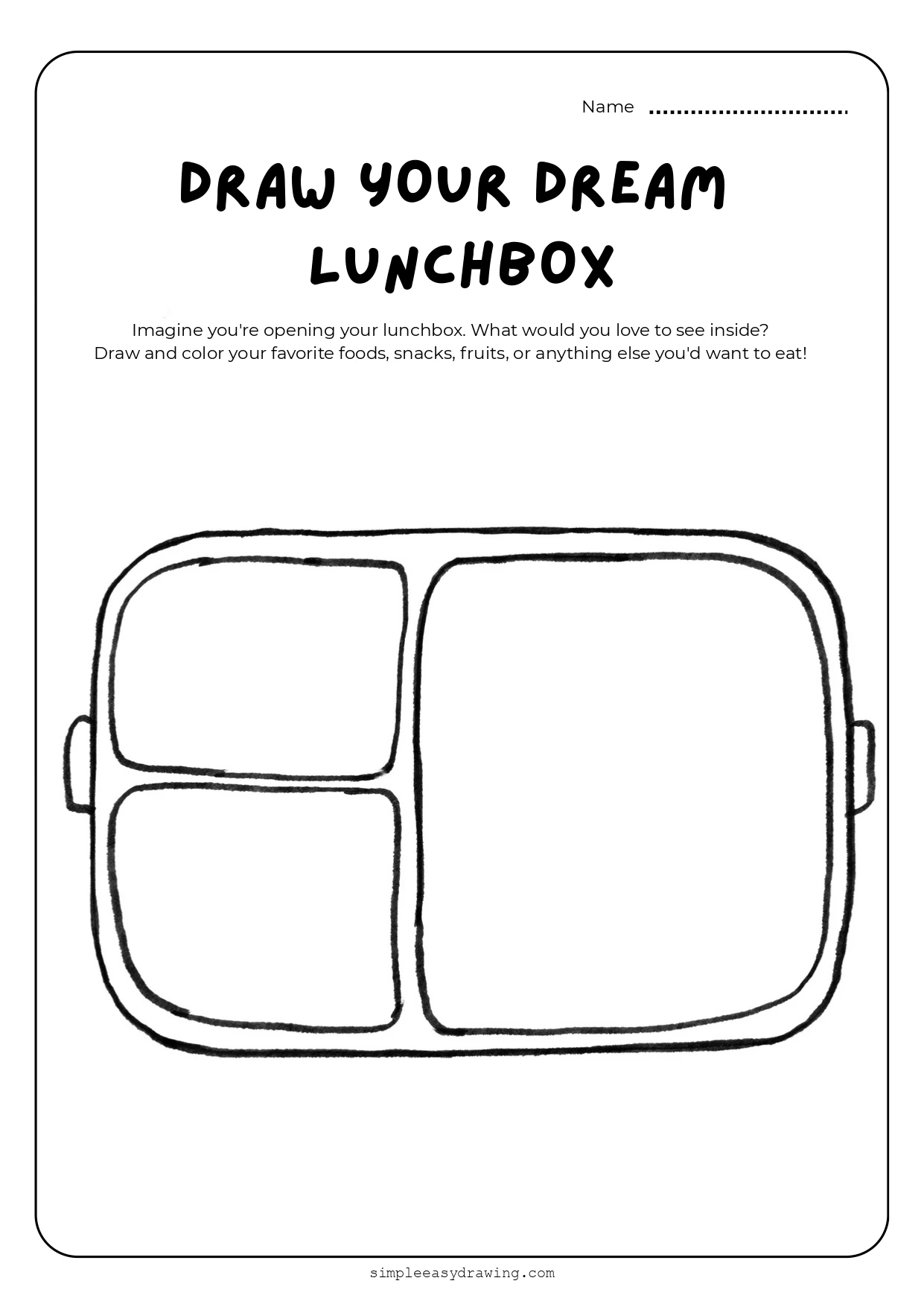 Fun Lunchbox Drawing Worksheet for Kids | Free Printable