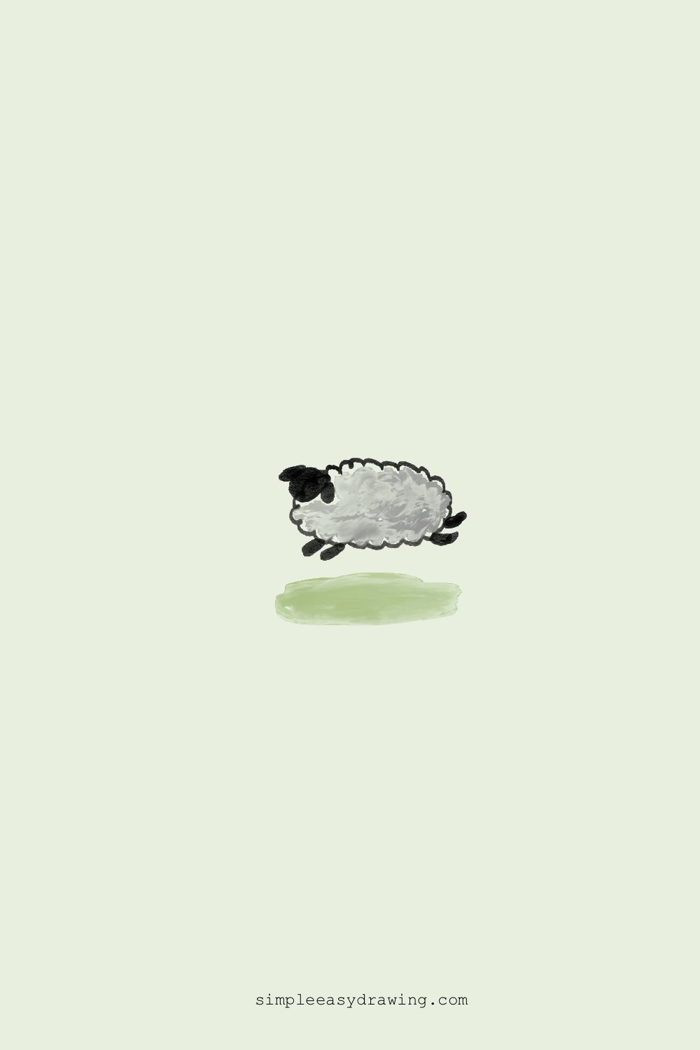 Illustration of a sheep running
