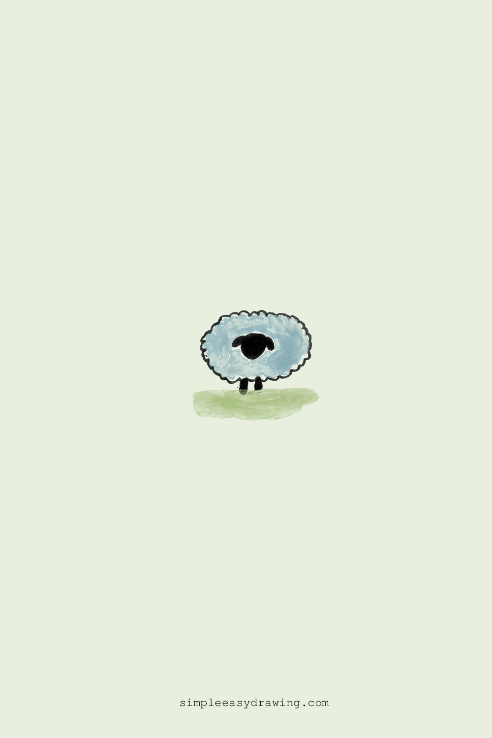 Easy sheep drawing facing the front