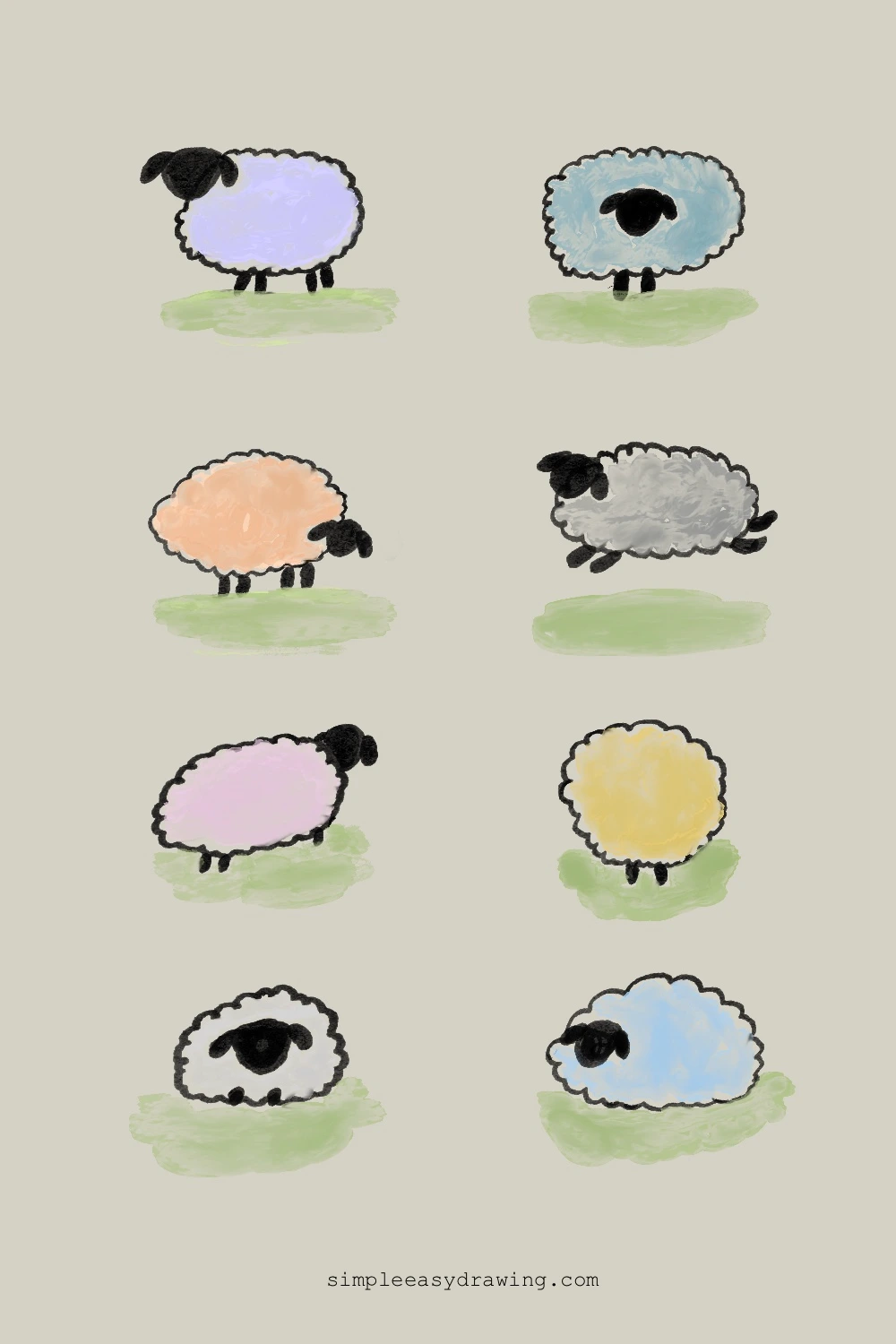 Colorful sheep drawing