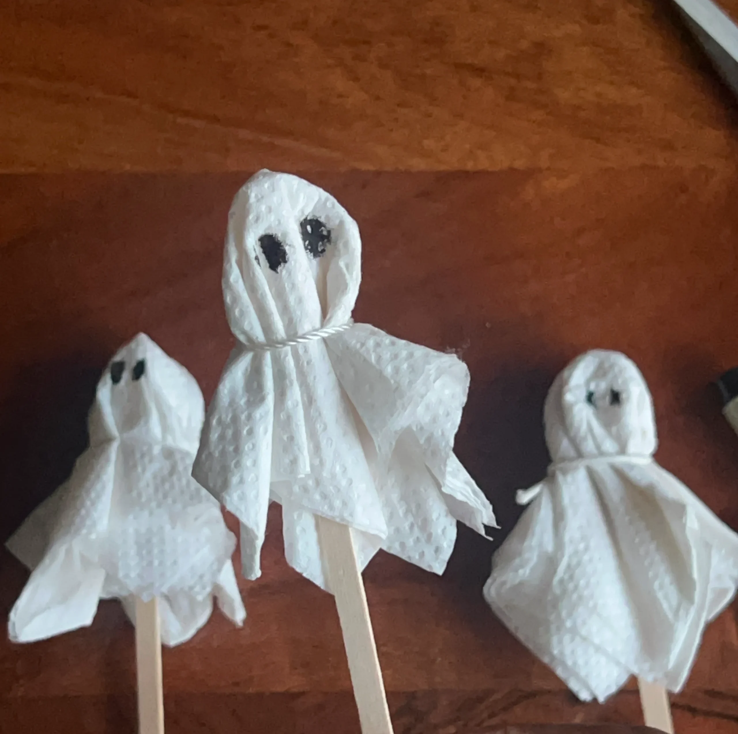Completed tissue paper Halloween ghost